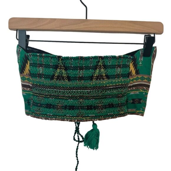 Alice + Olivia Livia Knotted Printed Crepe Halterneck Bra Top Green Size 0 - Picture 5 of 10